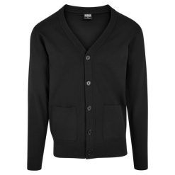 Kardigan Urban Classics Fine. Czarne kardigany męskie Urban Classics, m, bez wzorów, z dzianiny, eleganckie, bez kołnierzyka. Za 212.25 zł.