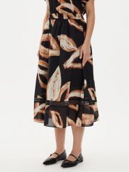 DKNY Spódnica midi P4EN0X38 Czarny Oversize. Czarne spódniczki damskie DKNY, xs, bez wzorów, z bawełny, midi, oversize. Za 299.99 zł.