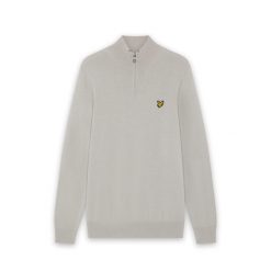 Sweter z bawełny merino z suwakiem na ćwierć Lyle & Scott. Brązowe swetry męskie LYLE AND SCOTT, m, bez wzorów, z bawełny, bez kołnierzyka. Za 395.00 zł.
