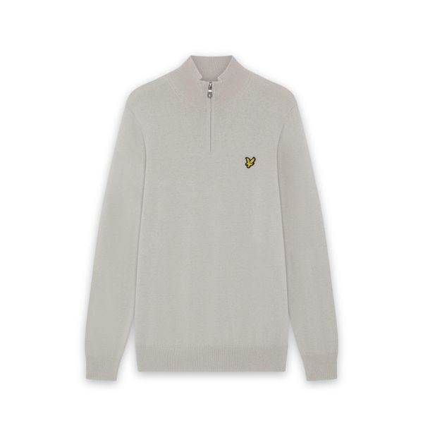 Sweter z bawełny merino z suwakiem na ćwierć Lyle & Scott. Brązowe swetry męskie LYLE AND SCOTT, m, bez wzorów, z bawełny, bez kołnierzyka. Za 394.30 zł.