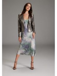 SWING Kurtka w kolorze srebrnym ze skóry syntetycznej rozmiar: 36. Szare kurtki damskie Swing, bez wzorów, ze skóry, bez kaptura. Za 182.72 zł.