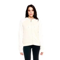 Leone 1947 Damen Winter-Bluza aus geflochtenem Stoff,Kapuze,Reißverschluss. Białe bluzy bez kaptura damskie LEONE 1947 APPAREL, z poliesteru. W wyprzedaży za 176.82 zł.