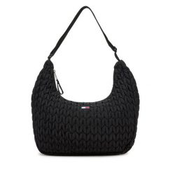 Torebka Tommy Jeans. Czarne torebki klasyczne damskie Tommy Jeans, bez wzorów, z jeansu, bez dodatków. Za 399.99 zł.