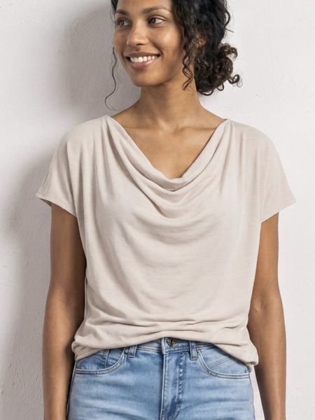 Street One Koszulka Kobiety Modal beżowy, 38. Brązowe t-shirty damskie Street One, bez wzorów, bez kołnierzyka. Za 199.95 zł.