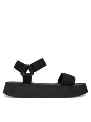 Calvin Klein Jeans Sandały Sandal Velcro Webbing Mg YW0YW01693 Czarny. Czarne sandały damskie Calvin Klein Jeans, bez wzorów, z jeansu, bez obcasa, na koturnie. Za 189.99 zł.