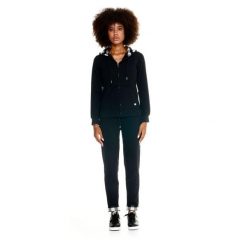 Bluza z kaptur na co dzień na siłownię. Czarne bluzy sportowe damskie LEONE 1947 APPAREL, xs, bez wzorów, z dresówki, bez ramiączek, bez kaptura. W wyprzedaży za 273.65 zł.