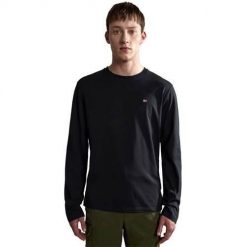 Koszulka sportowa męska Napapijri Salis Ls 1. Czarne t-shirty sportowe męskie Napapijri, l, bez ramiączek. Za 294.00 zł.
