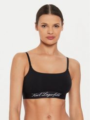 KARL LAGERFELD Biustonosz top 240W2129 Czarny. Czarne biustonosze Karl Lagerfeld, xs, bez wzorów, z bawełny, bez kołnierzyka. Za 129.99 zł.