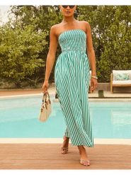 Milan Kiss Sukienka w kolorze zielono-kremowym rozmiar: S. Zielone sukienki damskie Milan Kiss, na imprezę, s, bez wzorów, bez kołnierzyka, bez ramiączek, maxi. Za 153.34 zł.