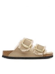 Birkenstock Klapki Arizona Big Buckle Shearling 1030384 Brązowy. Brązowe klapki damskie Birkenstock, bez wzorów, ze skóry, bez obcasa. Za 689.99 zł.