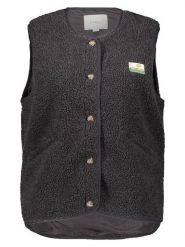 ONLY Pluszowa kamizelka w kolorze antracytowym rozmiar: XS. Czarne kamizelki damskie Only, xs. Za 104.99 zł.