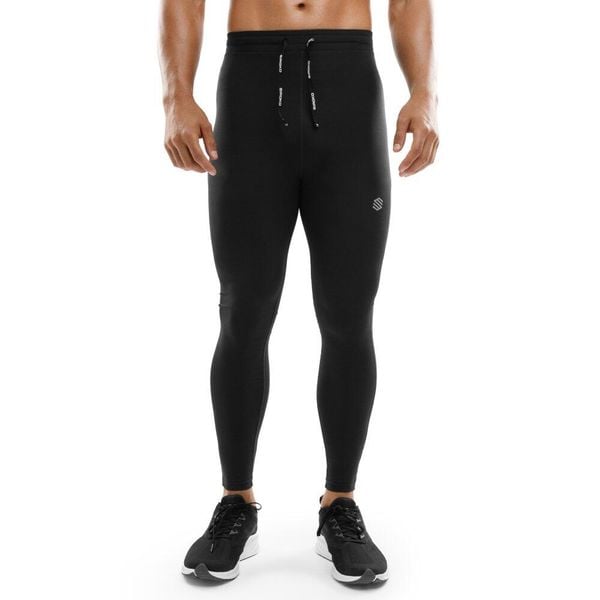 Męskie legginsy do biegania Fitness Siroko Savage. Czarne spodnie sportowe męskie SIROKO, z dzianiny. Za 127.00 zł.