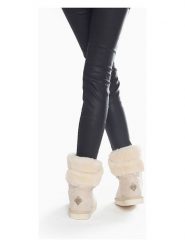 ISLAND BOOT Botki zimowe "Arine" w kolorze kremowym rozmiar: 36. Brązowe botki damskie Island Boot, na zimę, z materiału, bez obcasa, bez zapięcia. Za 130.81 zł.