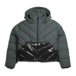 Kurtka MUNICH PUFFER SNOW Zielony. Zielone kurtki damskie munich, bez wzorów, z tkaniny, bez kaptura. Za 395.99 zł.