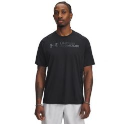 Under Armour UA TECH REFLECTIVE SS Koszulka męska. Czarne t-shirty sportowe męskie Under Armour, m, z materiału, bez ramiączek, do biegania. W wyprzedaży za 111.99 zł.
