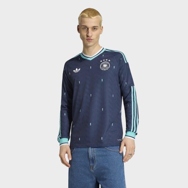 Koszulka wyjazdowa z długim rękawem Niemcy 26. Niebieskie koszulki męskie z długim rękawem Adidas, l, z dzianiny. Za 479.00 zł.