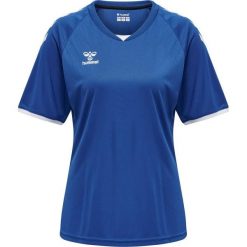 Koszulka damska Hummel hmlhmlCORE volley. Niebieskie bluzki damskie HUMMEL, xs, bez wzorów, sportowe, bez kołnierzyka, bez ramiączek. Za 157.50 zł.