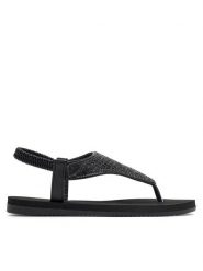 Clara Barson Sandały BRYONY WSS20835-01 Czarny. Czarne sandały damskie Clara Barson, bez wzorów, z syntetyku, bez obcasa, na płaskiej podeszwie. Za 99.99 zł.