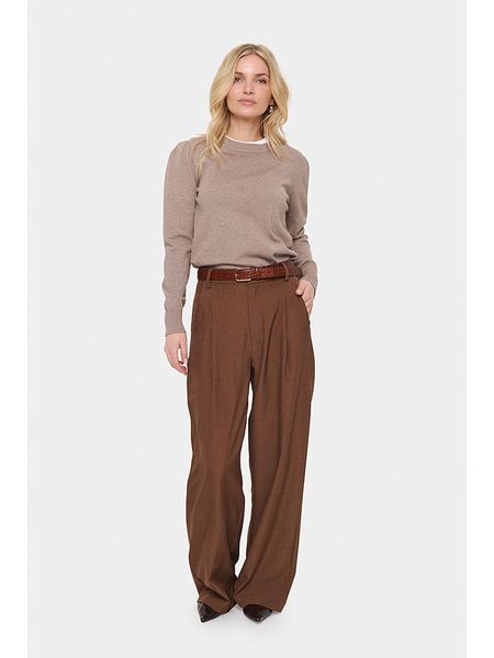 SAINT TROPEZ Sweter "Mila" w kolorze beżowym rozmiar: L. Brązowe swetry klasyczne damskie Saint Tropez, l, bez kołnierzyka. Za 69.99 zł.