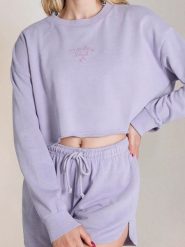 Bluza z haftem - fioletowy. Fioletowe bluzy bez kaptura damskie Sinsay, l. W wyprzedaży za 24.99 zł.
