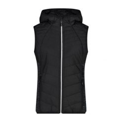 Damska kurtka bez rękawów z kapturem CMP. Czarne kurtki damskie CMP, bez wzorów, z puchu, z kapturem. Za 299.30 zł.