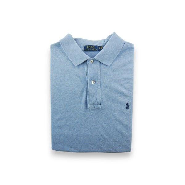 Second life - Polo Ralph Lauren koszulka męska z krótkim rękawem - Stan dobry. Niebieskie koszulki polo męskie Ralph Lauren, m, bez wzorów, bez ramiączek. Za 106.46 zł.