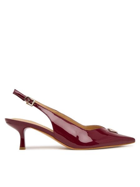 Guess Czółenka FLTYNN PAF05 Bordowy. Czerwone czółenka damskie Guess, z aplikacjami, ze skóry, bez obcasa. Za 544.99 zł.
