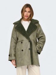 ONLY Płaszcz przejściowy w kolorze khaki rozmiar: L. Brązowe płaszcze damskie Only, l, bez wzorów, z futra. Za 144.92 zł.