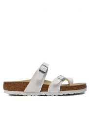 Birkenstock Japonki Mayari 0071051 Biały. Białe klapki damskie Birkenstock, bez wzorów, ze skóry, bez obcasa. Za 249.99 zł.