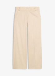 Spodnie Marlena w tenisowe prążki. Brązowe spodnie materiałowe damskie bonprix, bez wzorów, eleganckie. Za 179.99 zł.