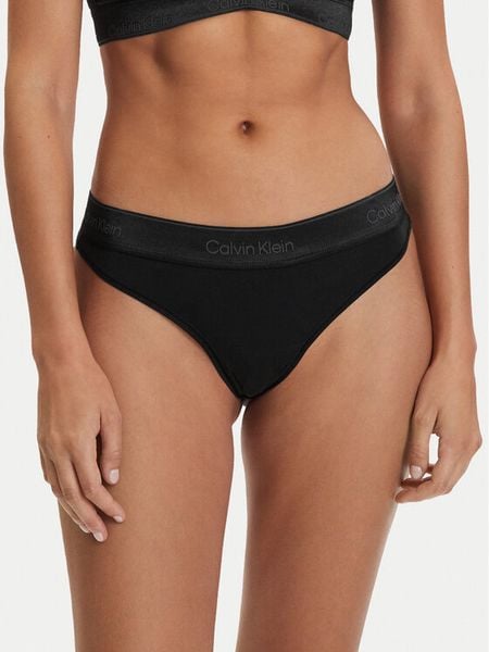 Calvin Klein Underwear Stringi LV00QF8826 Czarny. Czarne stringi damskie Calvin Klein Underwear, s, bez wzorów, z bawełny. Za 99.99 zł.