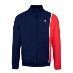Bluza zapinana na zamek błyskawiczny Le Coq Sportif Saison 1 N°1. Białe bluzy bez kaptura męskie Le Coq Sportif, bez wzorów, sportowe, bez kołnierzyka, bez ramiączek. Za 426.25 zł.