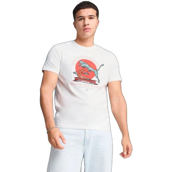 Męskie T-shirt Puma Graphics Bonsai Tee. Białe t-shirty męskie Puma, l, bez wzorów, z bawełny, bez kołnierzyka. Za 190.00 zł.