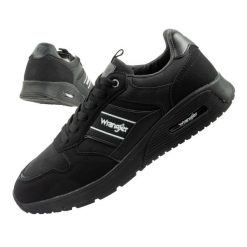 Buty sportowe męskie Wrangler Stanley. Czarne buty sportowe na co dzień męskie Wrangler, z materiału, bez zapięcia. Za 249.00 zł.