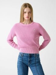 Guess Jeans Sweter W6RR20 Z3HM1 Różowy Classic Fit. Czerwone swetry klasyczne damskie Guess Jeans, xxl, z bawełny, bez kołnierzyka. Za 389.00 zł.