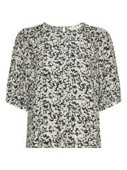 MOSS COPENHAGEN Bluzka w kolorze kremowo-czarnym rozmiar: XL. Brązowe bluzki damskie MOSS COPENHAGEN, xl, bez wzorów, bez kołnierzyka, bez ramiączek. Za 118.84 zł.
