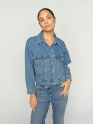 MOS MOSH kurtka dżinsowa Kobiety Bawełna niebieski, M. Niebieskie kurtki damskie Mos Mosh, m, bez wzorów, z bawełny, bez kaptura. Za 549.95 zł.