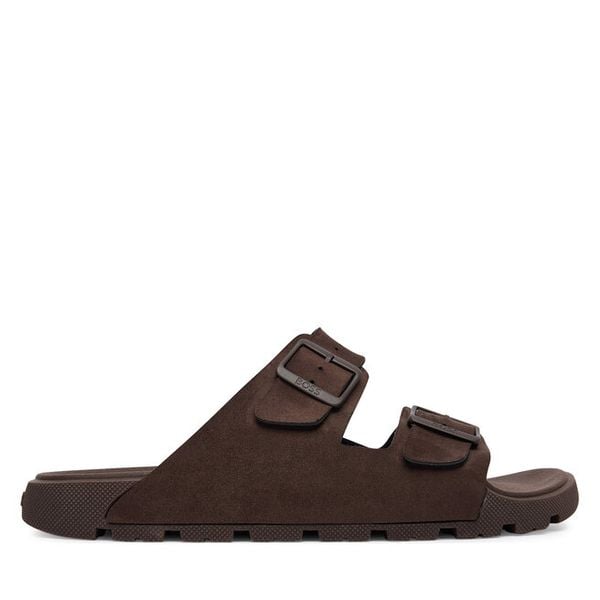 Klapki BOSS. Brązowe klapki i japonki męskie Boss. Za 449.99 zł.