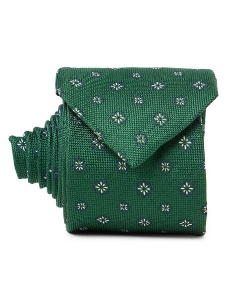 Andrew James Jedwabny krawat Mężczyźni zielony, ONE SIZE. Zielone krawaty i muchy męskie Andrew James, bez wzorów, z jedwabiu, eleganckie. Za 179.95 zł.