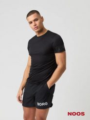 Bjorn_borg BORG LIGHT T-SHIRT z recyklowanego poliestru. Czarne t-shirty męskie Björn Borg, l, bez wzorów, bez kołnierzyka. Za 176.40 zł.