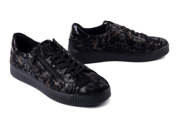 RIEKER REMONTE D2E02-03 black combiantion, półbuty damskie. Czarne półbuty damskie Rieker Remonte, bez wzorów, ze skóry, bez obcasa, na obcasie. Za 279.44 zł.