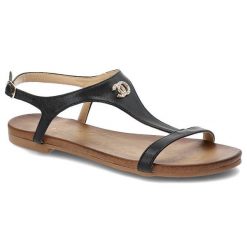 Czarne Sandały S.Barski Wygodne Płaskie Obuwie. Czarne sandały damskie S.BARSKI, z aplikacjami, ze skóry ekologicznej, bez obcasa, na płaskiej podeszwie. Za 89.00 zł.