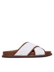 Max Mara Beachwear Klapki Peonie 2616521019650 Biały. Białe klapki damskie Max Mara Beachwear, bez wzorów, z materiału, bez obcasa. Za 974.99 zł.