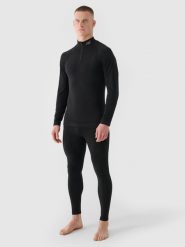 4F Bielizna termoaktywna bezszwowa z wełną Merino (dół) męska - czarna L/XL. Czarna bielizna termoaktywna męska 4f, l, bez wzorów, z dzianiny. Za 299.99 zł.