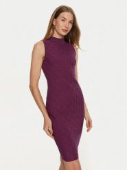 Marciano Guess Sukienka dzianinowa 4YGK0A 5718Z Bordowy Bodycon Fit. Czerwone sukienki damskie Marciano Guess, z aplikacjami, z dzianiny, bez kołnierzyka, bez ramiączek, bodycon. Za 399.99 zł.