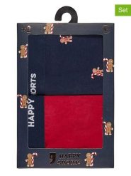 Happy Shorts Bokserki (2 pary) w kolorze granatowo-czerwonym rozmiar: XL. Czerwone bokserki męskie Happy Shorts, bez wzorów. Za 52.55 zł.