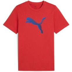 Męskie T-shirt Puma Graphics Cat Logo Tee. Czerwone t-shirty męskie Puma, m, bez wzorów, z bawełny, bez kołnierzyka. Za 190.00 zł.