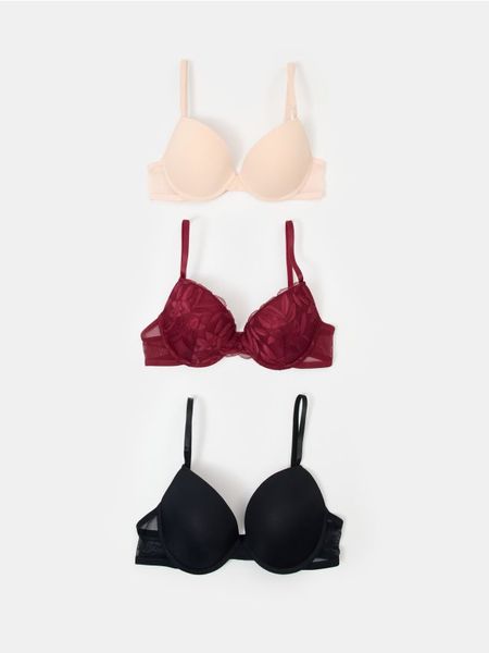 Biustonosze push up 3 pack - wielobarwny. Biustonosze Sinsay, bez wzorów. Za 39.99 zł.