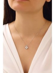 Miu Silver Srebrny naszyjnik z zawieszką - dł. 42 cm rozmiar: onesize. Szare naszyjniki damskie Miu Silver, srebrne. Za 86.99 zł.