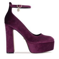 Czółenka Nine West. Fioletowe czółenka damskie Nine West, bez wzorów, bez obcasa. Za 249.99 zł.